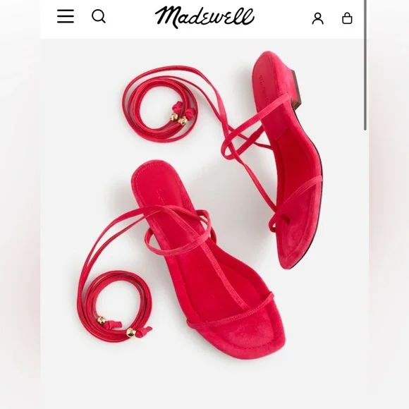 Madewell The Maycie Lace-Up T-Strap Sandal in Suede - Picture 6 of 7